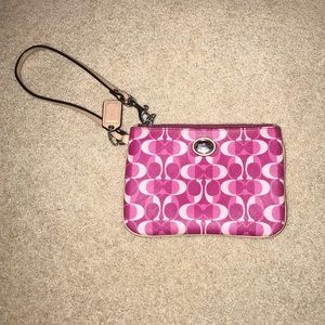 Leather coach wristlet